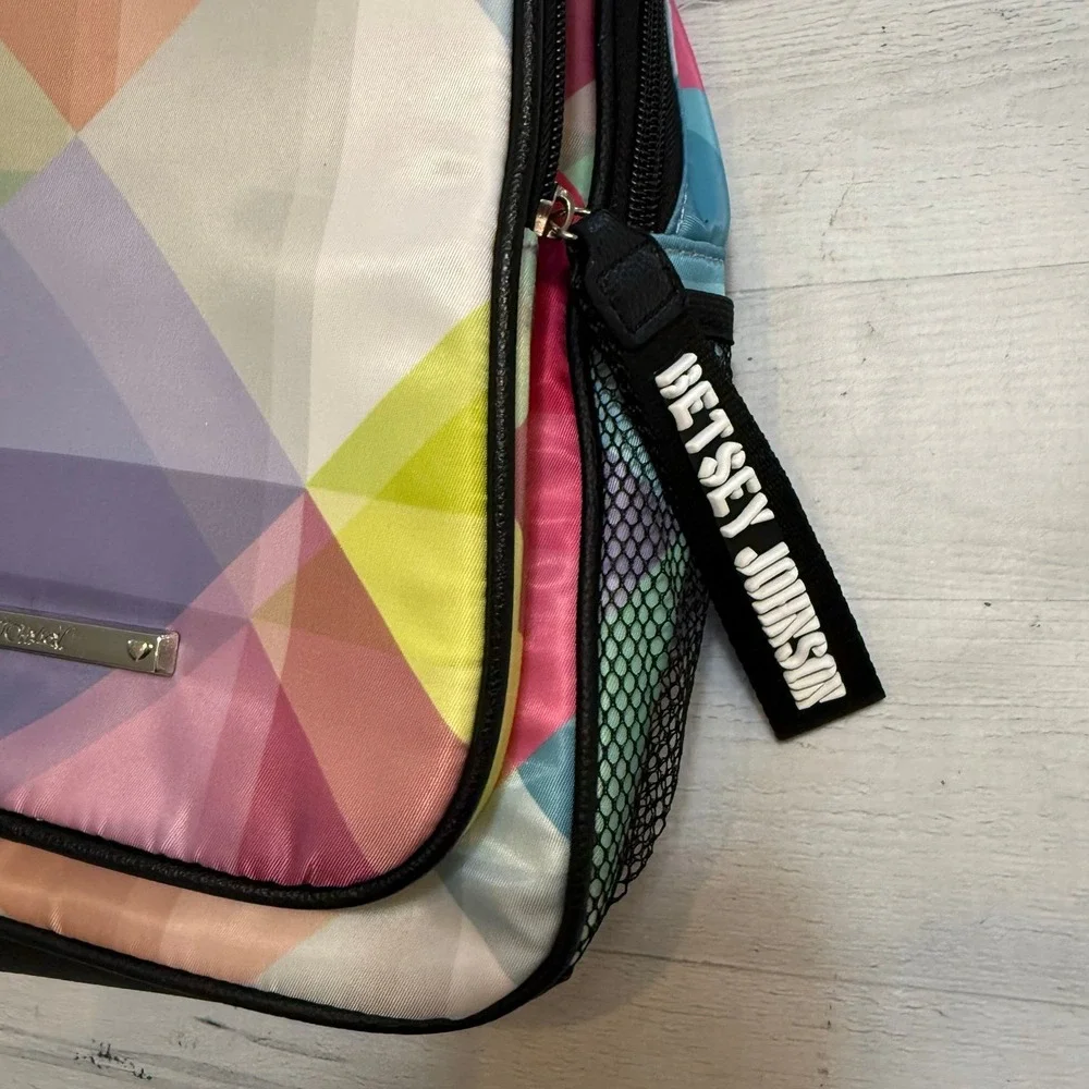 Betsey Johnson‎ multicolor printed nylon backpack rainbow